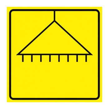 Визуальная пиктограмма «Душ», ДС25 (полистирол 3 мм, 200х200 мм)